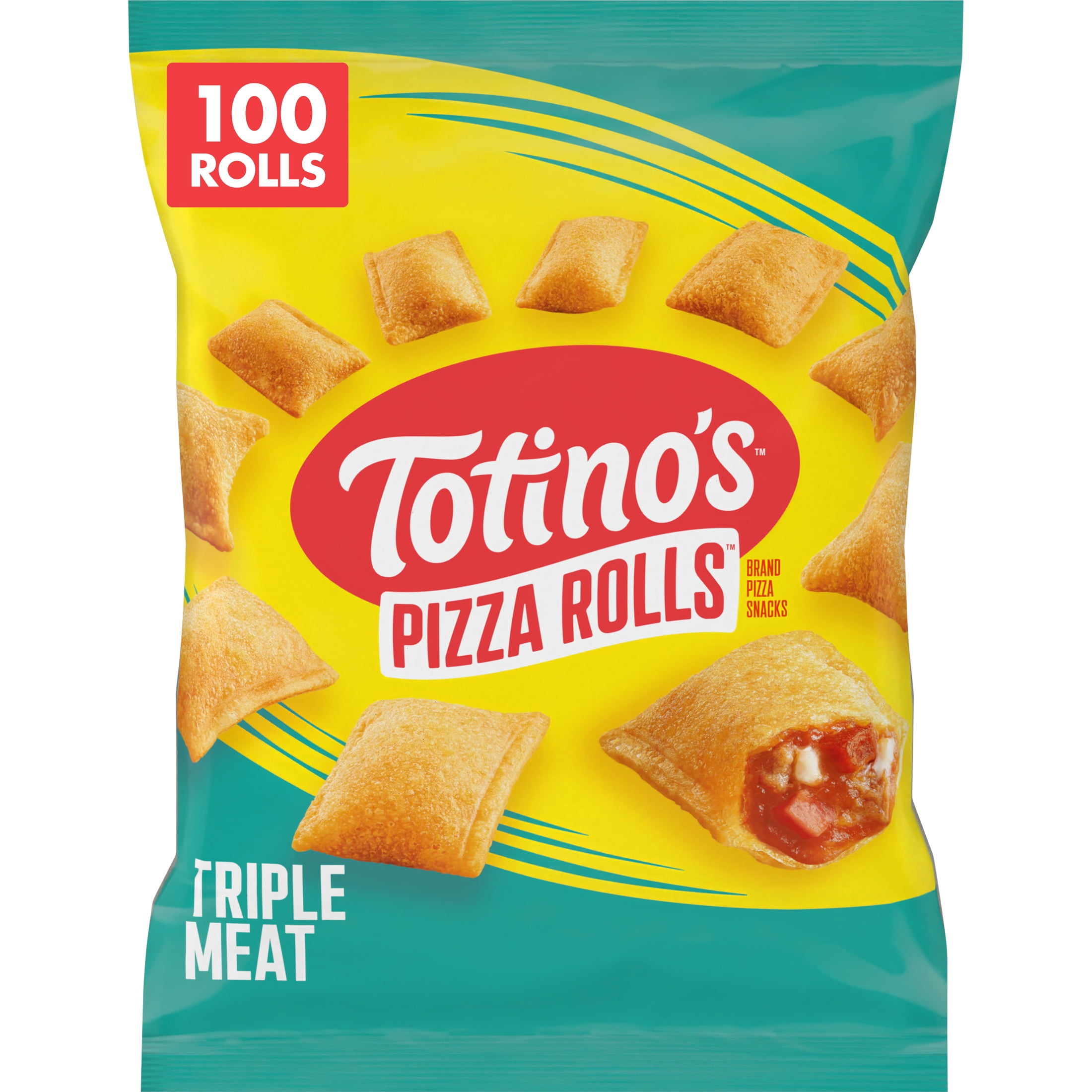 Totino's Pizza Rolls, Triple Meat Flavored, Frozen Snacks, 100 Rolls, 48.8 oz
