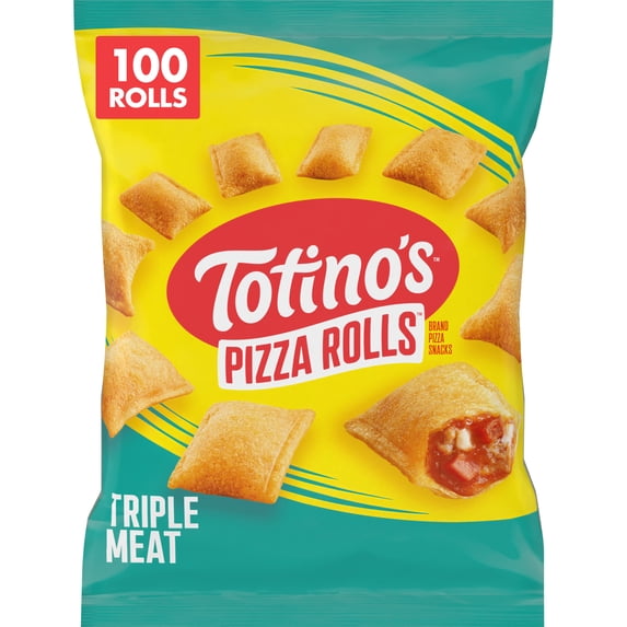 Totino's Pizza Rolls, Triple Meat Flavored, Frozen Snacks, 100 Rolls, 48.8 oz