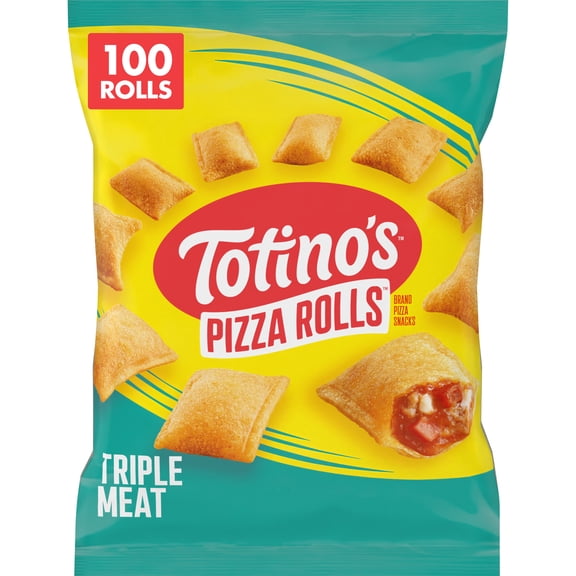 Totino's Pizza Rolls, Triple Meat Flavored, Frozen Snacks, 100 Rolls, 48.8 oz
