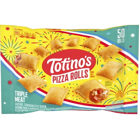 Totino's Triple Meat Pizza Rolls Snacks, 50 Rolls (Frozen)