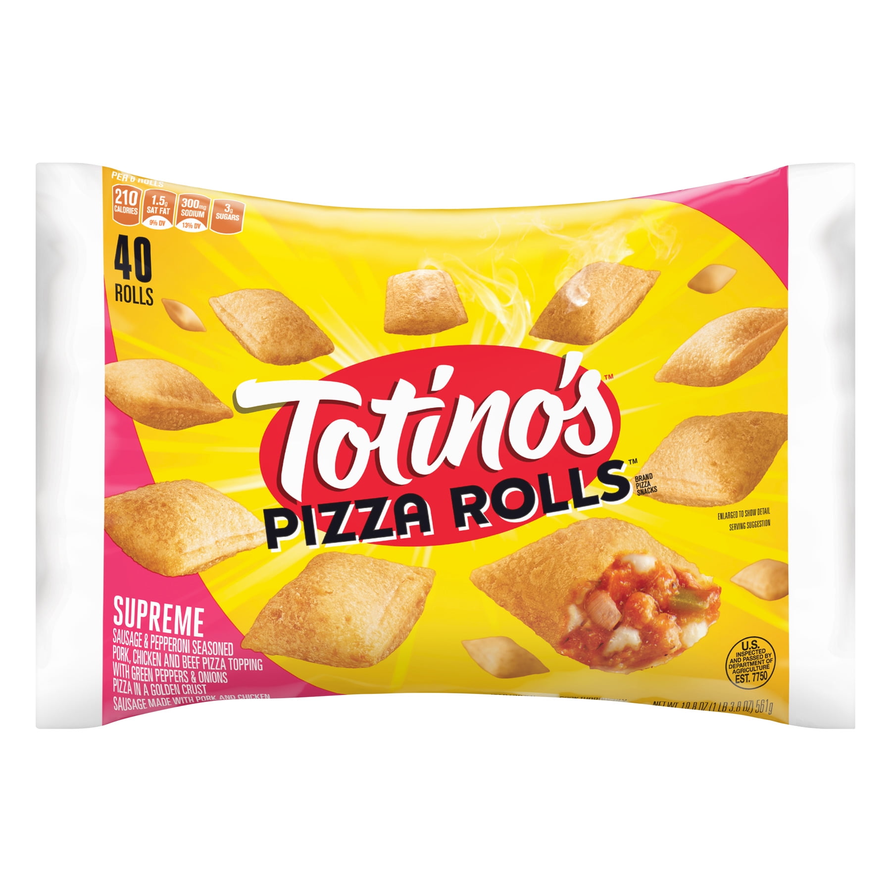 Totino's Supreme Pizza Rolls, 40 ct, 19.8 oz Bag