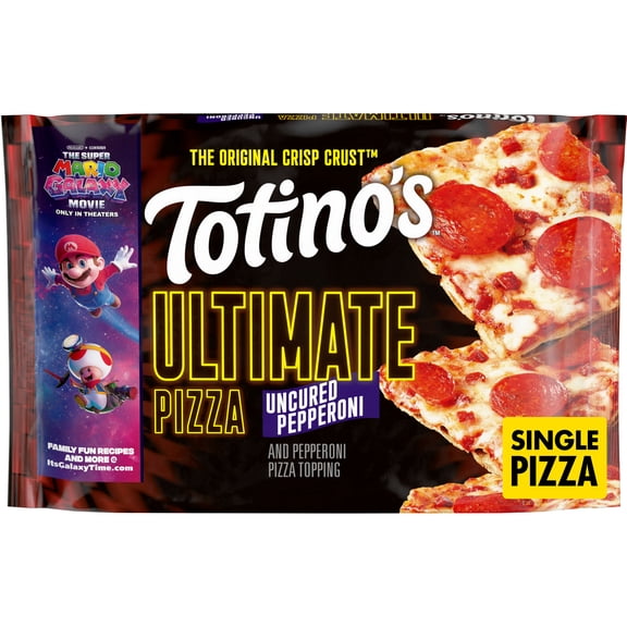 Totino's Ultimate Frozen Pizza, Uncured Pepperoni, Game Day Football Snacks, 11.64 oz