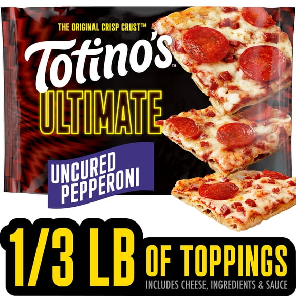 Totino's Ultimate Frozen Pizza, Uncured Pepperoni, Game Day Football Snacks, 11.64 oz