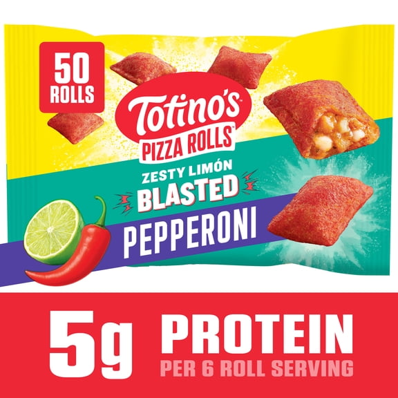 Totino's Pizza Rolls, Zesty Limn Blasted Pepperoni, Frozen Appetizers, 50 Rolls, 25.2 oz