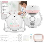 Totmizby Hands Free Wearable Breast Pump - 12 Levels & 3 Modes Electric Breast Pump with Remote Control, 140° Soft Silicone Cups, 1200mAh Rechargeable Battery (1 Pack, Pink)
