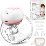Totmizby Hands Free Wearable Breast Pump - 12 Levels & 3 Modes Electric Breast Pump with Remote Control, 140° Soft Silicone Cups, 1200mAh Rechargeable Battery (1 Pack, Pink)