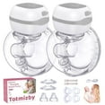 thumbnail image 1 of Totmizby Hands-Free Wearable Breast Pump,Electric Breast Pump with 3 Mode & 12 Levels,Portable and Low Noise-17/19/21/24mm Flange,2 Pack(Gray), 1 of 7