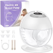 Totmizby Wearable Electric Breast Pump, Hands-Free & Wireless Discreet Pump, 4 Modes 12 Levels, Anti-Leak, Upright Stand with Dust Cover, 140-Min Run Time, 4 Flange Sizes