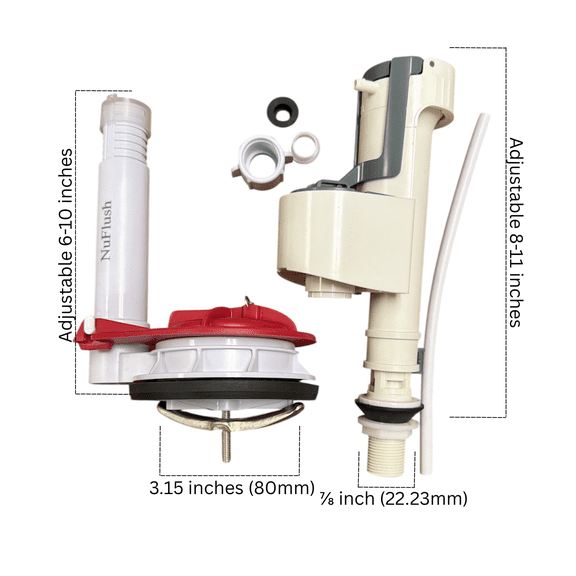 Toto 3 inch Toilet Repair Kit For One Piece Toilets | Adjustable Flush and Fill Valves