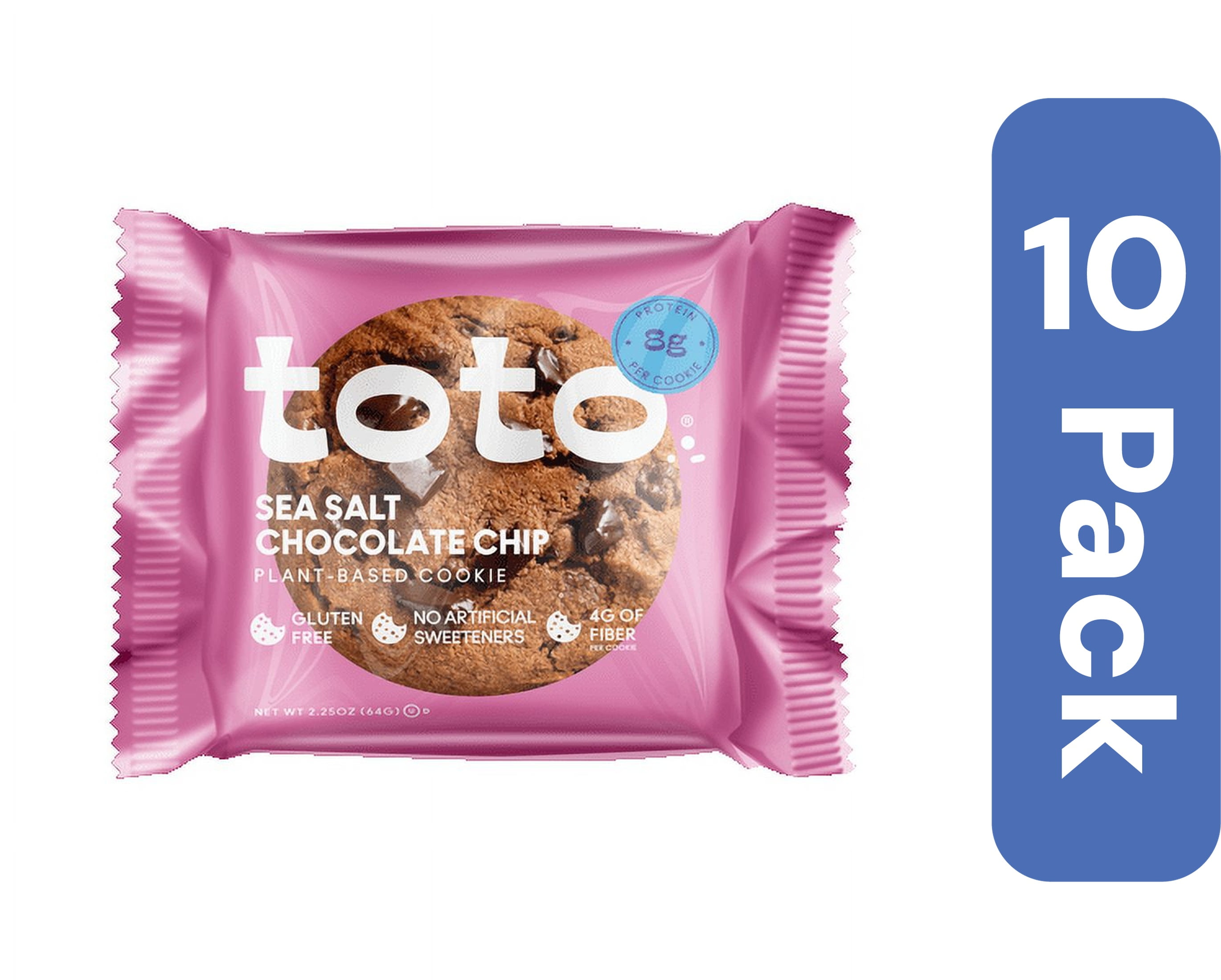 Toto Foods Sea Salt Chocolate Chip Cookies 2.25 oz (Pack Of 10)