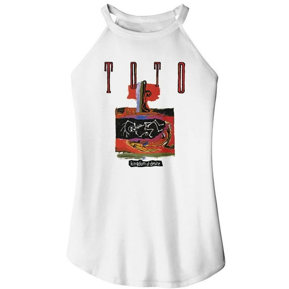 Toto Kingdom Of Desire White Women's Sleeveless Rocker Tank Top T-Shirt