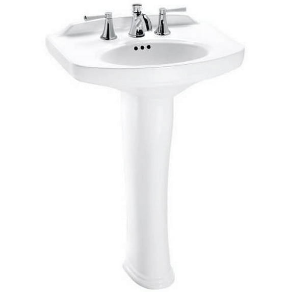 Toto LT642.8#01 Dartmouth Pedestal Lavatory 8" Hole Faucet Spacing, Cotton