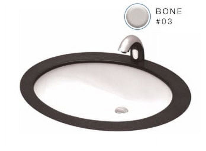 Elegant Bone Oval Undermount Bathroom Sink in Vitreous China