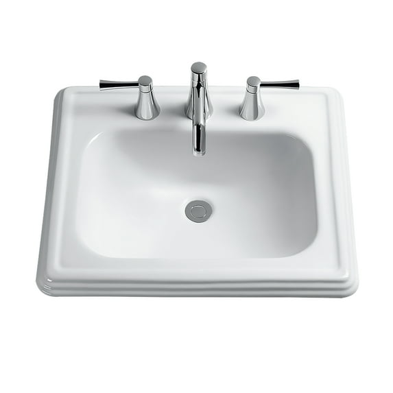 TOTO LT531.8#01 Promenade Drop-In Bathroom Sink Cotton White 8 Inch Center