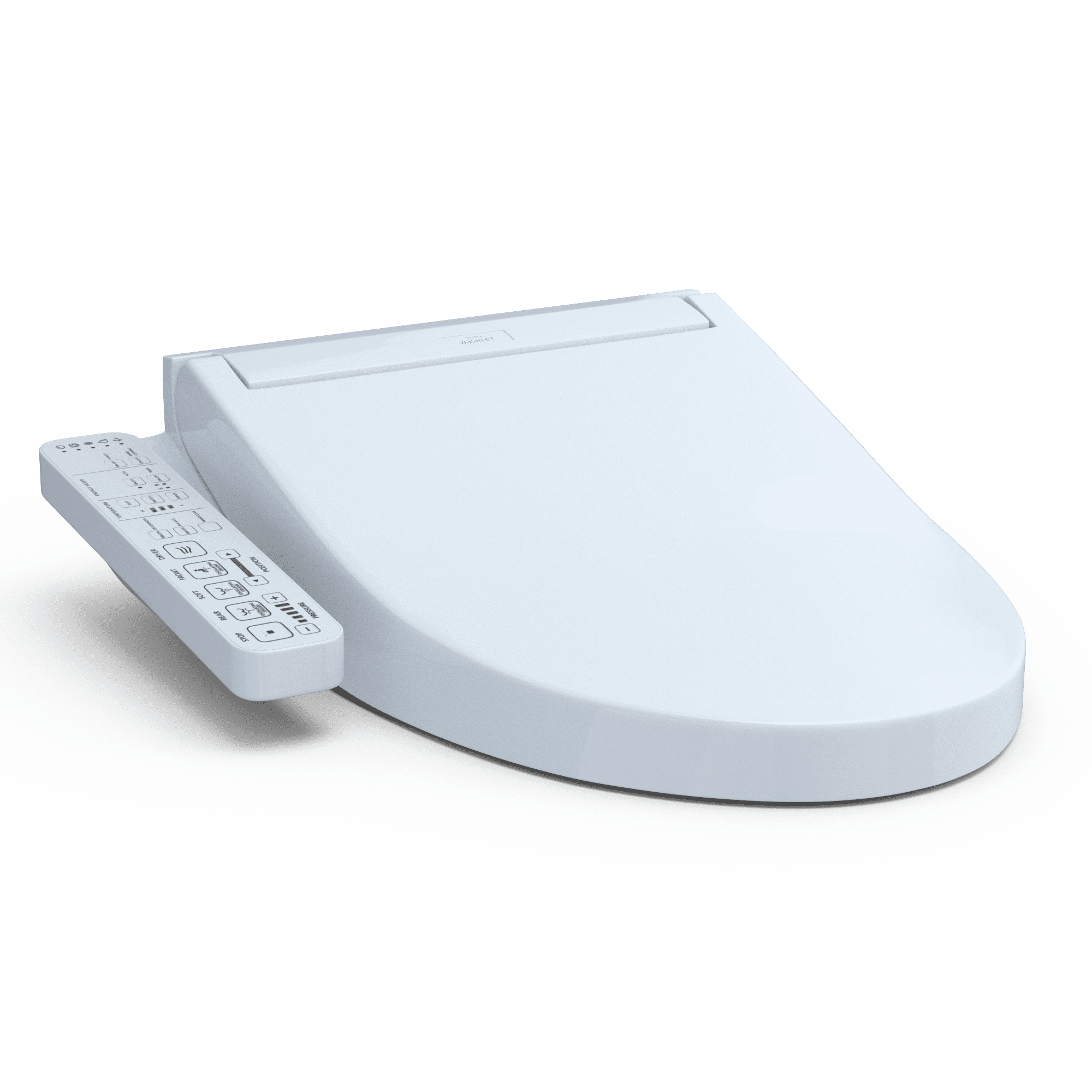 Cotton White Elongated Heated Electronic Bidet Toilet Seat