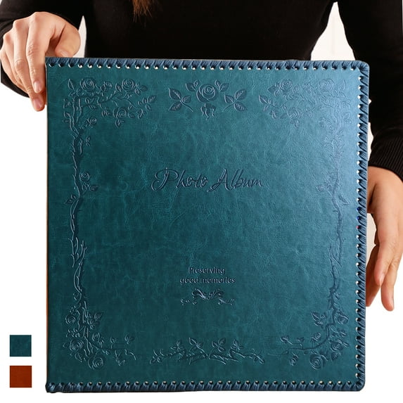 Totocan 13 x 13.2 in Vintage Leather Photo Album with, Holds 40 - 8 x 10 in Photos