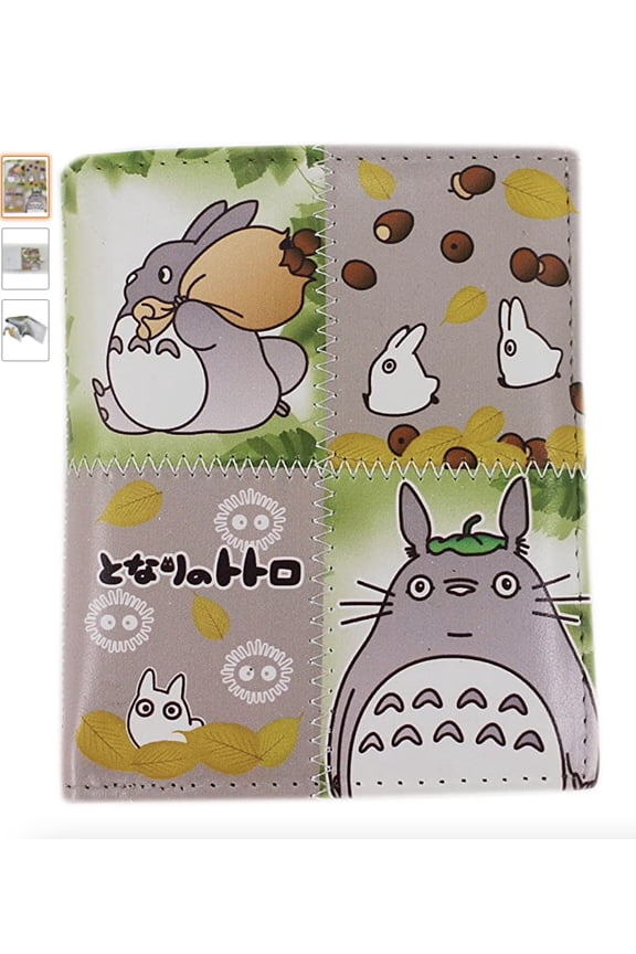 Totoro And Friend Wallet - Magnet close Trifold Wallet