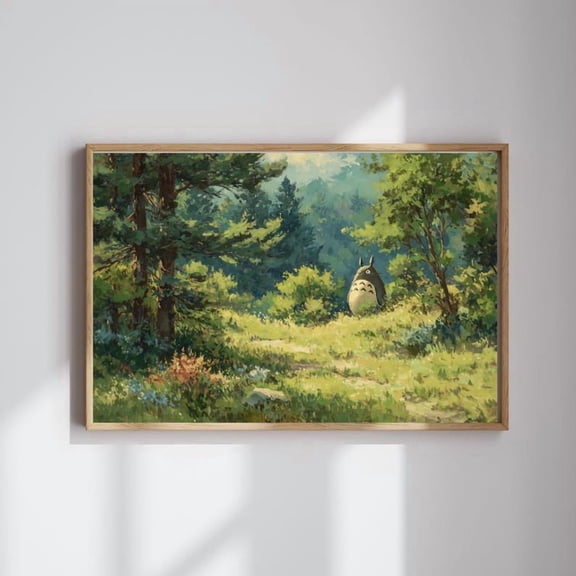 Totoro Forest Wall Art Print Studio Ghibli Anime Nature Decor 8x12 UNFRAMED