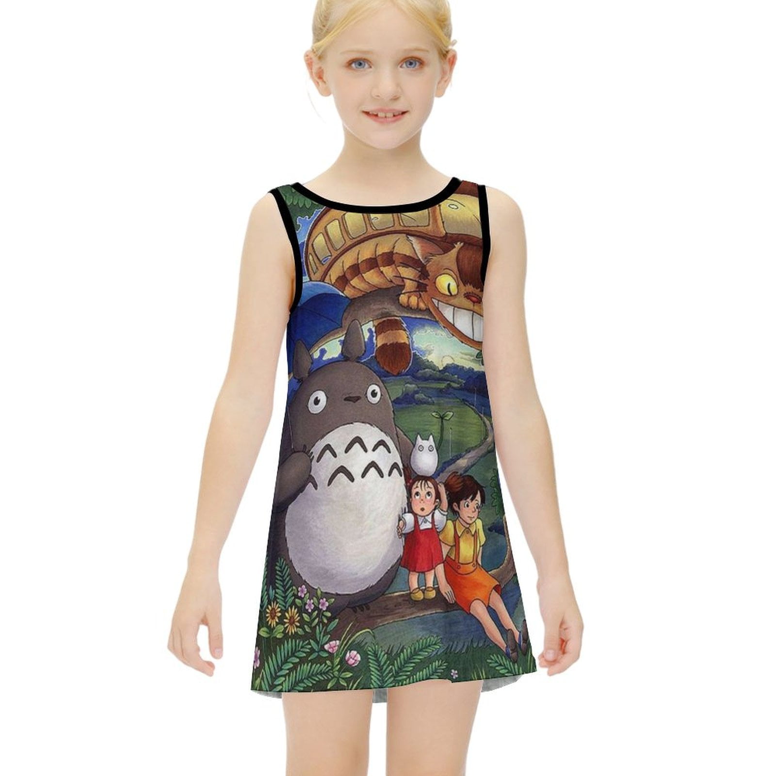 Totoro Girls Dress Sleeveless Summer Dresses Comfy Outfit Sundress for