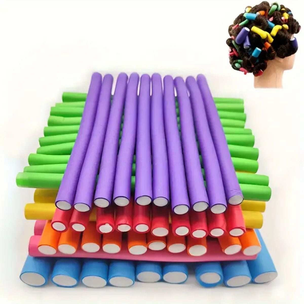 Totoro Hero 10 Pcs Flexible Heatless Hair Rollers - Bendy Twist Curling ...