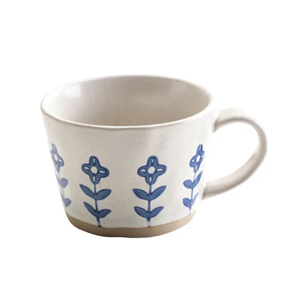Totoro Hero 1pc Ceramic Flower Pattern Mug Coffee Cups Modern Porcelain Work Office Mug Milk Tea Cup For Home Office Drinkware Kitchen