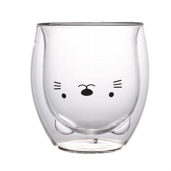Totoro Hero Creative Double Wall Glass Mug Bear Cat Dog Animal Insulated Glass Cup Milk Coffee Cup Juice Cup Birthday Party Christmas Gift
