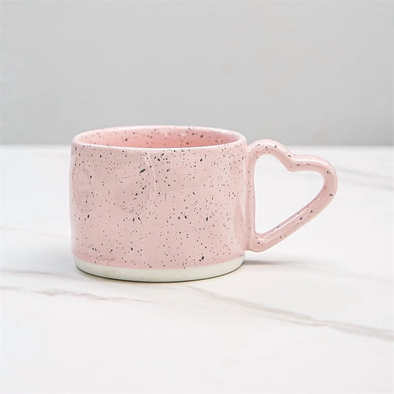 Totoro Hero Korean Style ins Ceramics Cup 300ML Pink Love shape handle Coffee Mug Breakfast milk oatmeal cup Water  cup Valentine's Day Gift