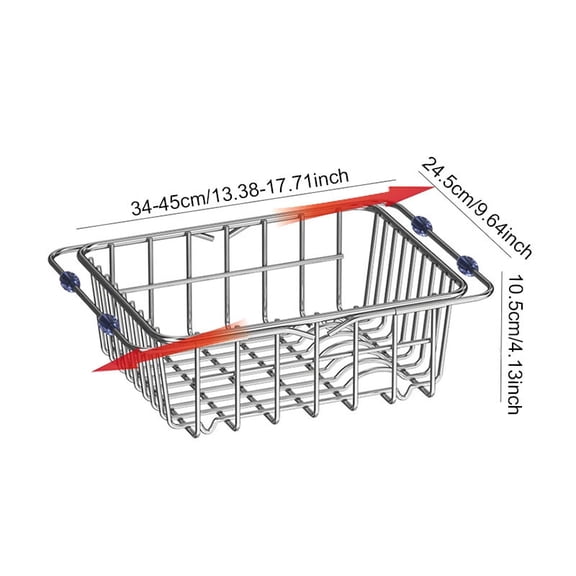 Totoro HeroStainless Steel Kitchen Adjustable Dish Drying Rack Multifunctional Fruit Vegetable Drainer Drain Holder Storage Rack