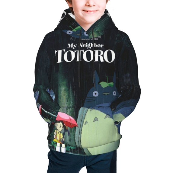 Totoro Hoodie 3D Print Pullover Hooded Long Sleeve Sweatshirts Tops Blouse with Pocket