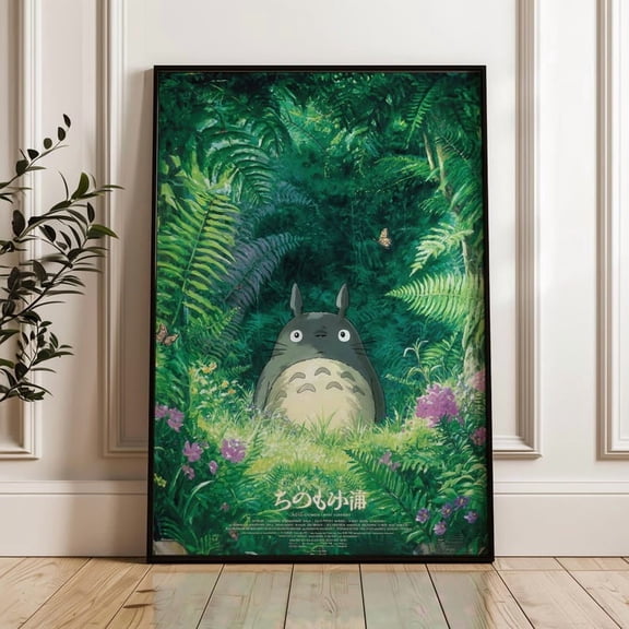 Totoro, Studio Ghibli Wall Art Print, Animated Nature Poster 8X12 UNFRAMED