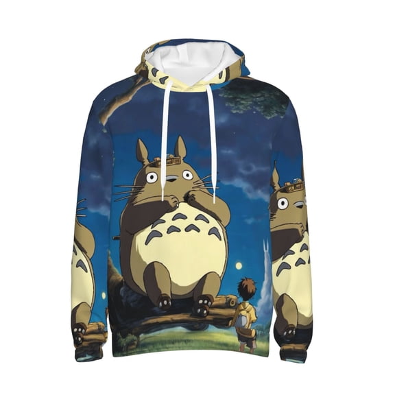 Totoro Trendy Cartoon Men'S Fleece Hooded Hoodie, hoodies for women men with pockets,Fall Fashion 2025 Pullover Sweaters Winter Clothes