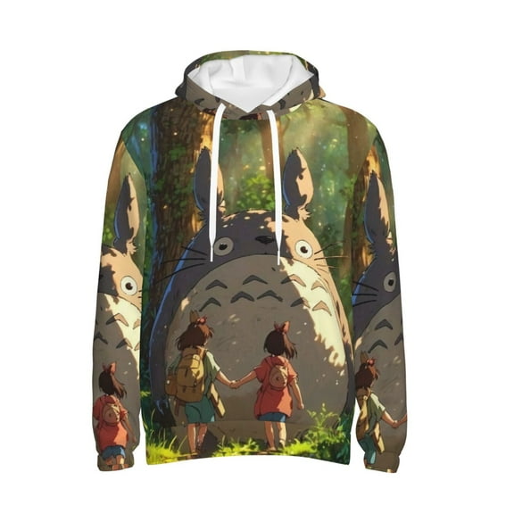 Totoro Trendy Cartoon Men'S Fleece Hooded Hoodie, hoodies for women men with pockets,Fall Fashion 2025 Pullover Sweaters Winter Clothes