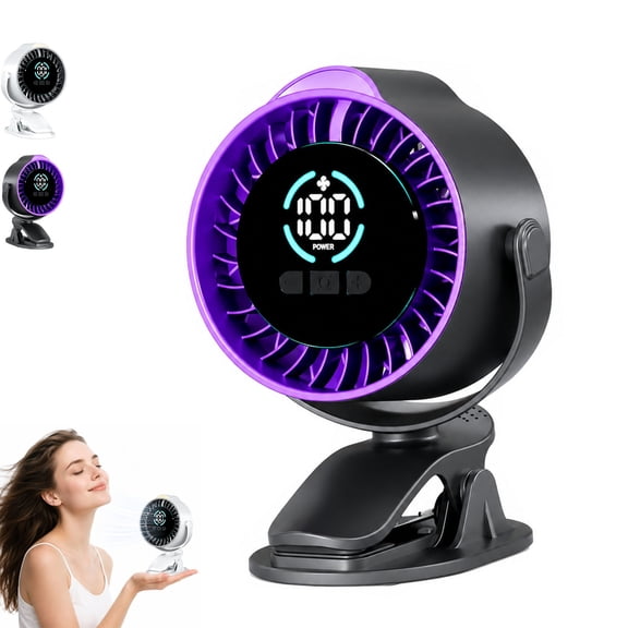 Totsyzoo Fan, Dual-Layer Housing Design with 100-Level Wind Speed Settings, Wireless Design with 360-Degree Free Rotation, Heavy-Duty Clamping Base, Ideal for In-Vehicle Use