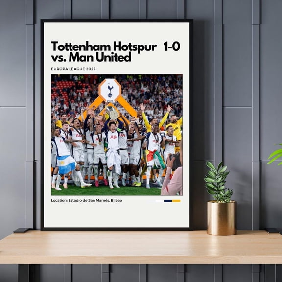 Tottenham Hotspur Europa League Champions 2025 Print, Unframed Poster Size 8x12