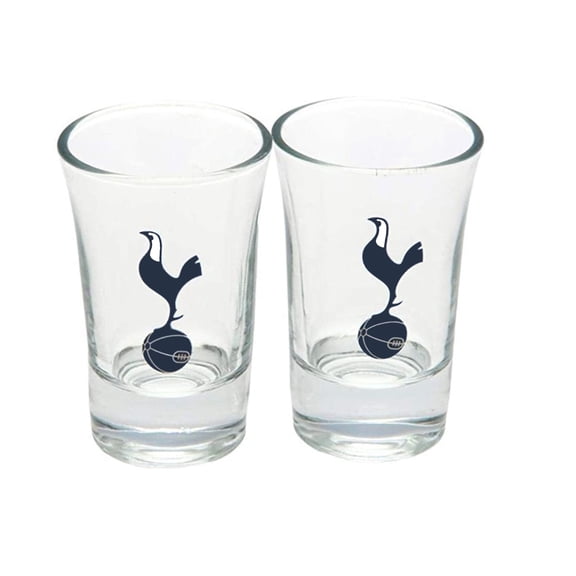 Forever Collectibles Tottenham Hotspur 2 Oz Rounded Glass Shot Glasses, Set of 2
