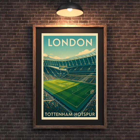 Tottenham Hotspur Stadium Print: Vintage Football Art Retro London Poster