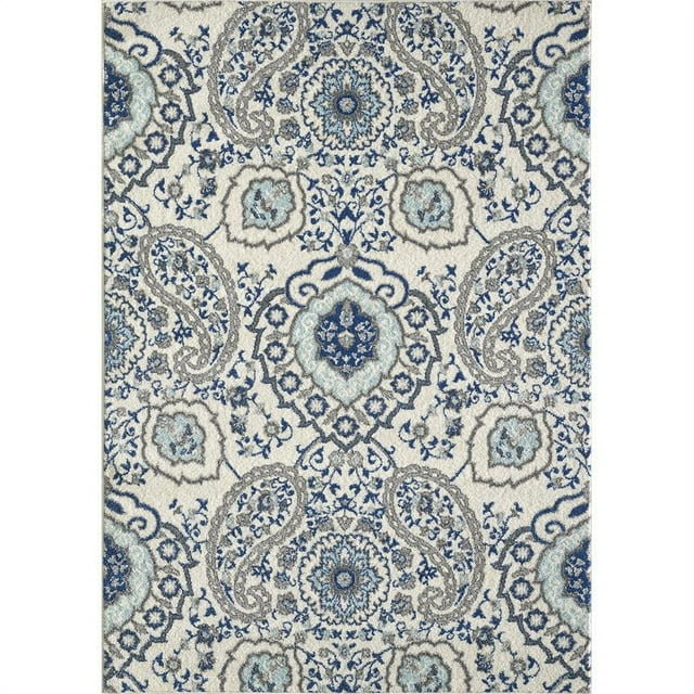 Totti Angel Cream/Blue 8x10 Paisley Rug
