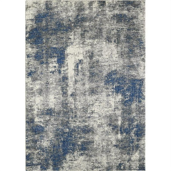 Totti Aries 10' x 12' Rectangular Polypropylene Vintage Rug in Cream/Navy