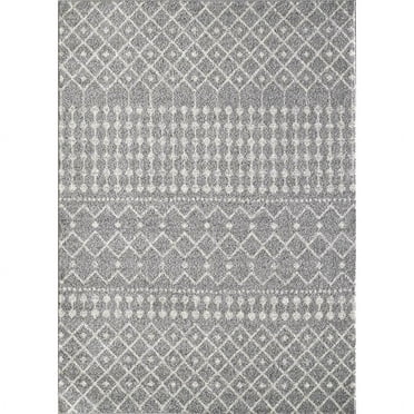 Totti Grid 3' x 5' Rectangular Polypropylene Geometric Rug in Gray/Cream