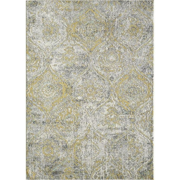 Totti Loops 5' x 7' Rectangular Polypropylene Oriental Rug in Cream/Yellow