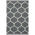 thumbnail image 1 of Totti Oval 6' x 9' Rectangular Polypropylene Trellis Rug in Dark Gray/Cream, 1 of 3
