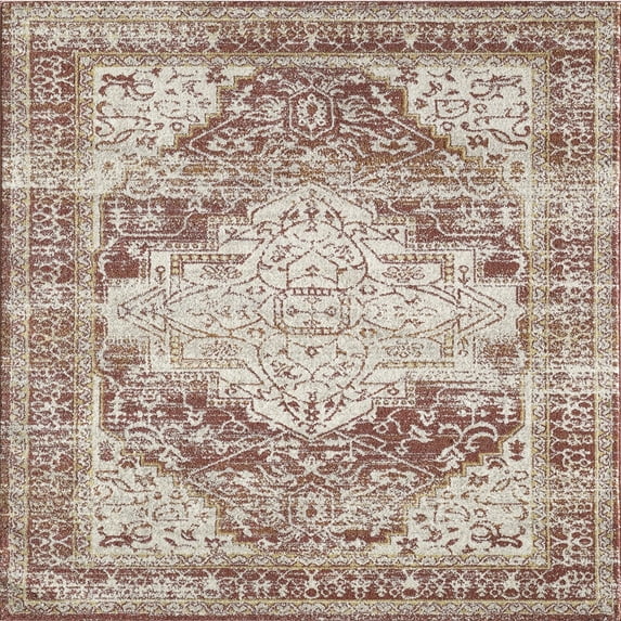 Totti Venus 2' x 8' Rectangular Polypropylene Oriental Rug in Terracotta/Cream