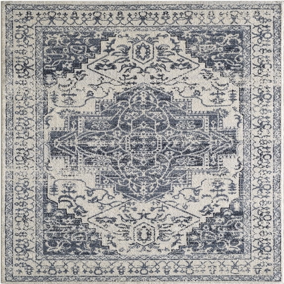 Totti Venus 8' x 10' Rectangular Polypropylene Oriental Rug in Navy/Cream