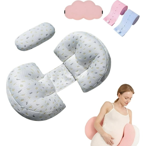 Tottlebee Pregnancy Pillow, 2025 New Pregnancy Pillows for Sleeping, Memory Foam Maternity Pillow Support for Back Belly, Adjustable Pillows Spacing Fits for Side Spleeping Pregnant (H)