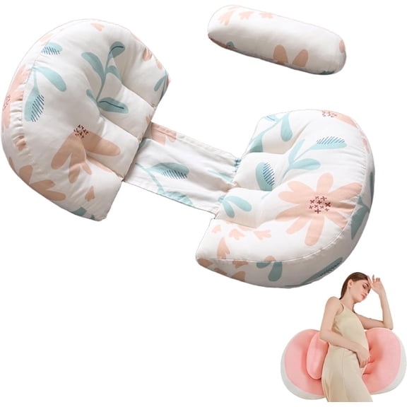 Tottlebee Pregnancy Pillow, Portable Pregnancy Sleepmemory Foam Pillow, Corrects Posture & Stabilizes The Pelvis with Removable Cover, Comfortable Back, Belly, HIPS & Legs Support(Style A)