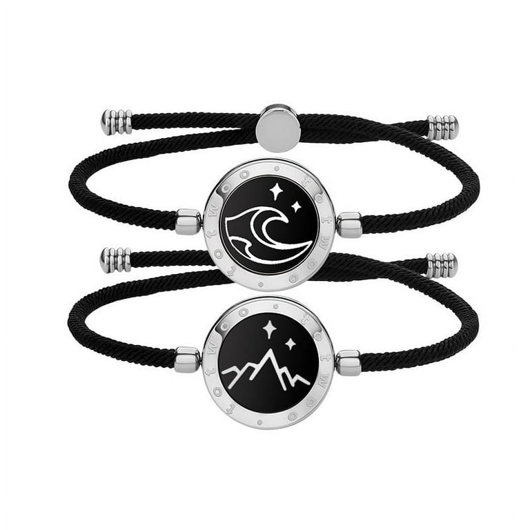 Totwoo Long Distance Touch Bracelets for Couples Relationship Light  up&Vibrate Smart Bracelets Bluetooth Connecting Jewelry-Mountain&Sea Milan  Rope