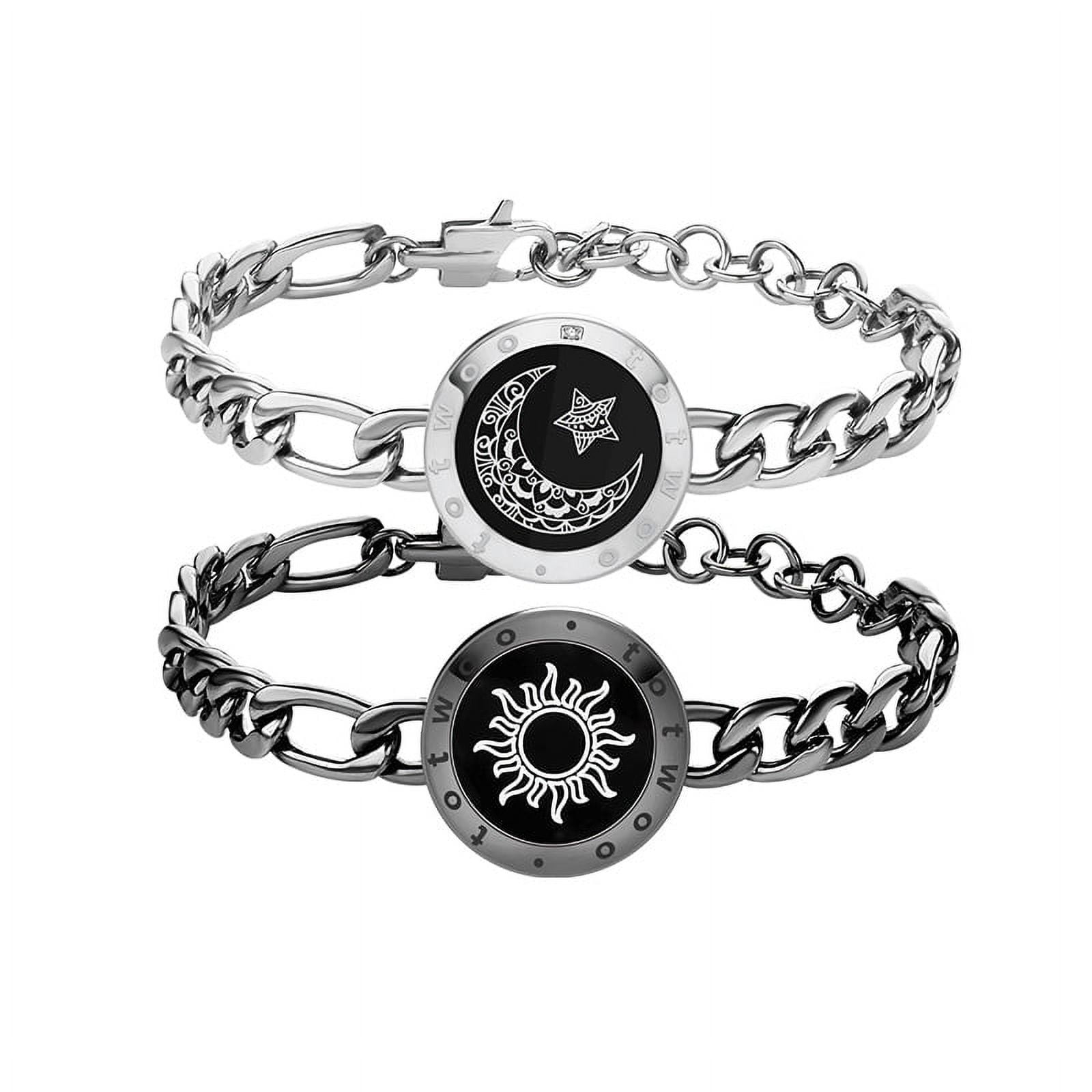 Totwoo Sun and Moon Long Distance Touch Bracelets for Couples
