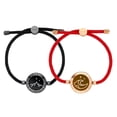 thumbnail image 1 of Totwoo Long Distance touch Light up&Vibrate Bracelets for Couples, Long Distance Relationship Gifts Smart-Mountain&Sea Milan Rope Black Red, 1 of 6