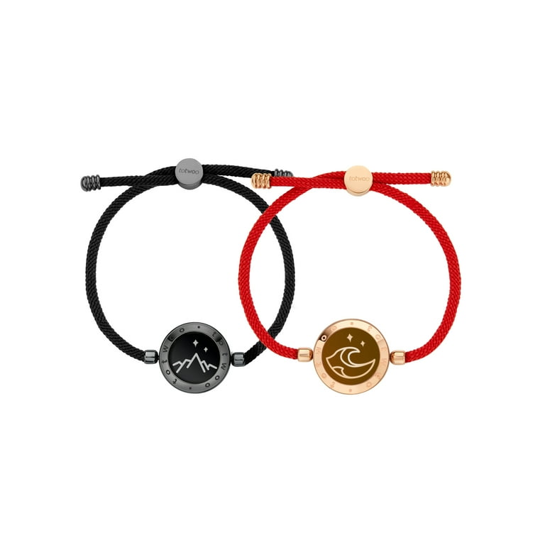 totwoo long distance touch Bracelets for Couples Long Distance light  up&Vibrate Moutain&Sea Love Bracelets Smart Jewelry sets