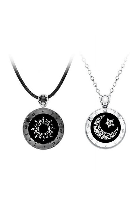 Totwoo Sun And Moon Lovers Couple Induction Necklace Agate Pendant Long Distance Love Remote Smart Valentine's Day Gift